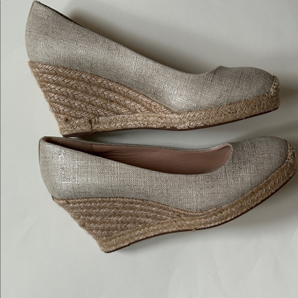 J. Crew Seville Espadrille Wedges in Metallic Gold Canvas - Picture 9 of 12